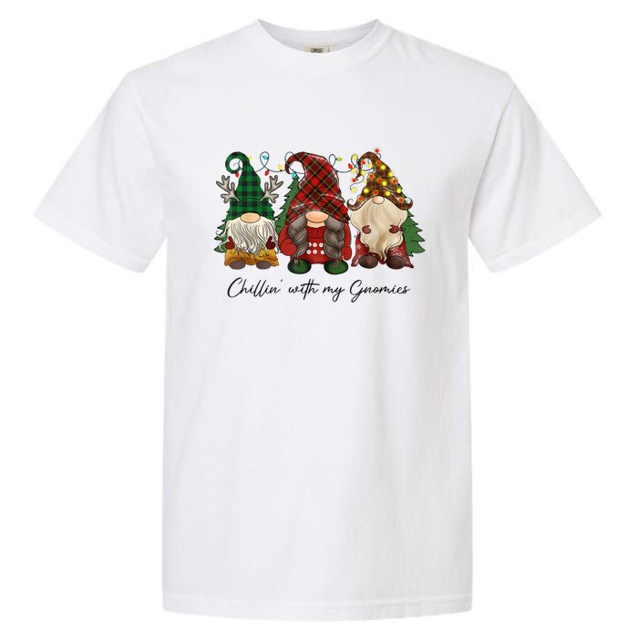 Chillin With My Gnomies Matching Family Christmas Gnome Garment-Dyed Heavyweight T-Shirt