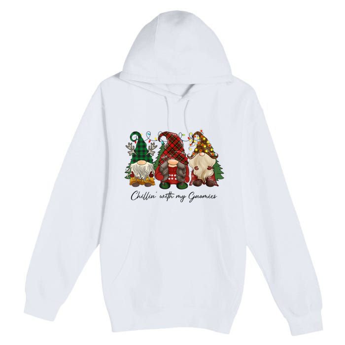 Chillin With My Gnomies Matching Family Christmas Gnome Premium Pullover Hoodie