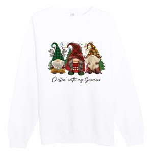 Chillin With My Gnomies Matching Family Christmas Gnome Premium Crewneck Sweatshirt