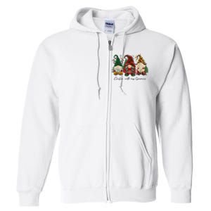 Chillin With My Gnomies Matching Family Christmas Gnome Full Zip Hoodie