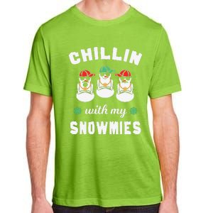 Chillin With My Snowmies Ugly Christmas Snowman Adult ChromaSoft Performance T-Shirt