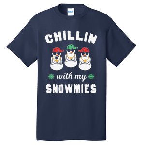 Chillin With My Snowmies Ugly Christmas Snowman Tall T-Shirt