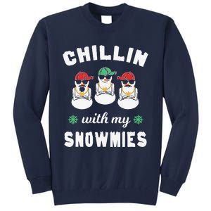 Chillin With My Snowmies Ugly Christmas Snowman Tall Sweatshirt