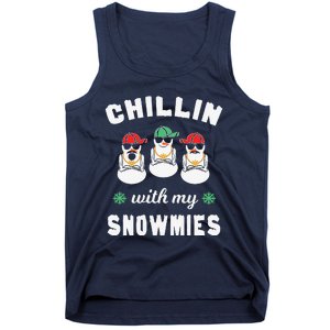 Chillin With My Snowmies Ugly Christmas Snowman Tank Top