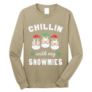 Chillin With My Snowmies Ugly Christmas Snowman Long Sleeve Shirt