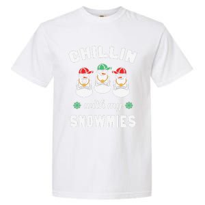 Chillin With My Snowmies Ugly Christmas Snowman Garment-Dyed Heavyweight T-Shirt