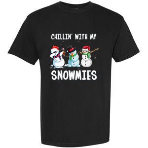 Chillin With My Snowmies Family Pajamas Snowman Christmas Garment-Dyed Heavyweight T-Shirt