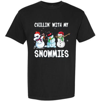 Chillin With My Snowmies Family Pajamas Snowman Christmas Garment-Dyed Heavyweight T-Shirt
