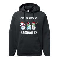 Chillin With My Snowmies Family Pajamas Snowman Christmas Performance Fleece Hoodie