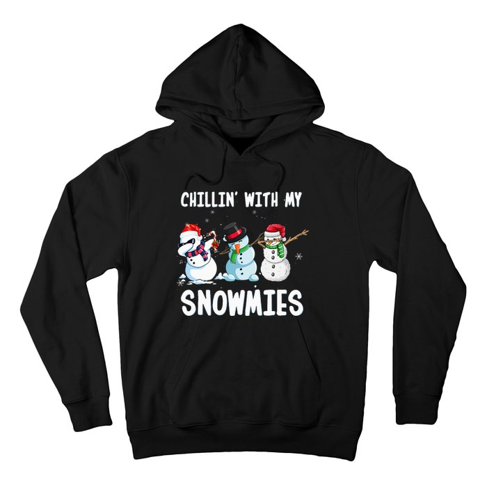 Chillin With My Snowmies Family Pajamas Snowman Christmas Hoodie