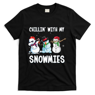 Chillin With My Snowmies Family Pajamas Snowman Christmas T-Shirt