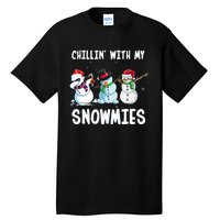 Chillin With My Snowmies Family Pajamas Snowman Christmas Tall T-Shirt