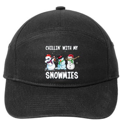 Chillin With My Snowmies Family Pajamas Snowman Christmas 7-Panel Snapback Hat