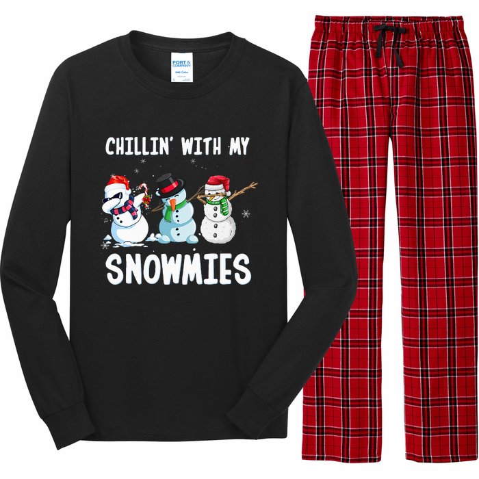 Chillin With My Snowmies Family Pajamas Snowman Christmas Long Sleeve Pajama Set