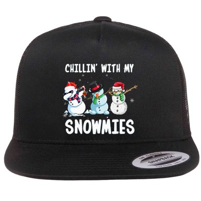 Chillin With My Snowmies Family Pajamas Snowman Christmas Flatbill Hat