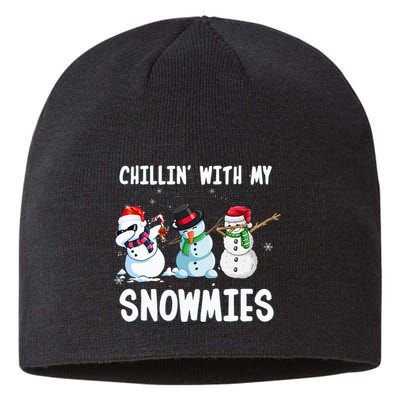 Chillin With My Snowmies Family Pajamas Snowman Christmas Sustainable Beanie