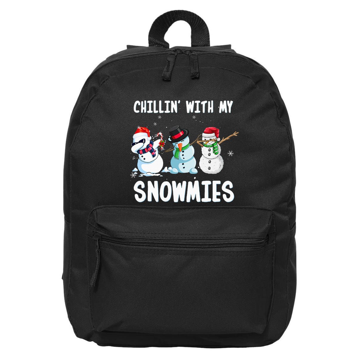 Chillin With My Snowmies Family Pajamas Snowman Christmas 16 in Basic Backpack
