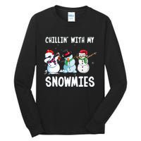 Chillin With My Snowmies Family Pajamas Snowman Christmas Tall Long Sleeve T-Shirt