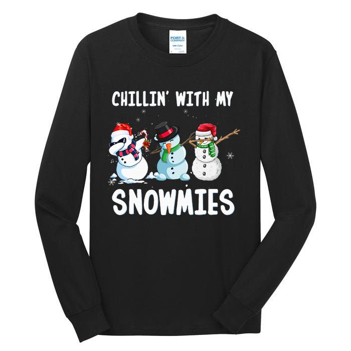 Chillin With My Snowmies Family Pajamas Snowman Christmas Tall Long Sleeve T-Shirt