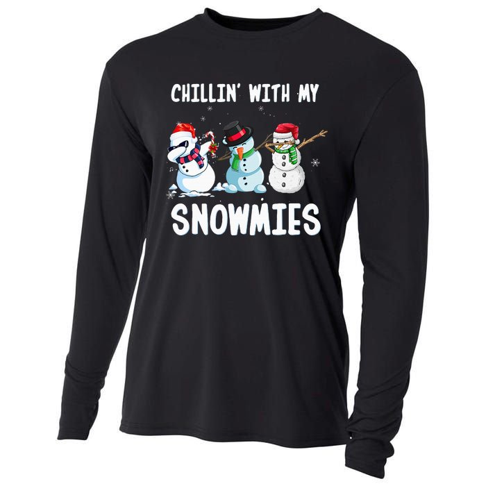 Chillin With My Snowmies Family Pajamas Snowman Christmas Cooling Performance Long Sleeve Crew