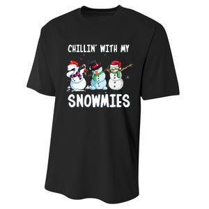 Chillin With My Snowmies Family Pajamas Snowman Christmas Performance Sprint T-Shirt