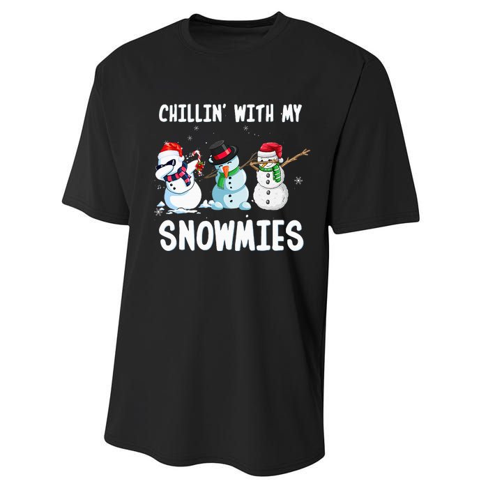 Chillin With My Snowmies Family Pajamas Snowman Christmas Performance Sprint T-Shirt