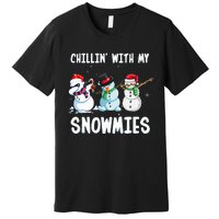 Chillin With My Snowmies Family Pajamas Snowman Christmas Premium T-Shirt