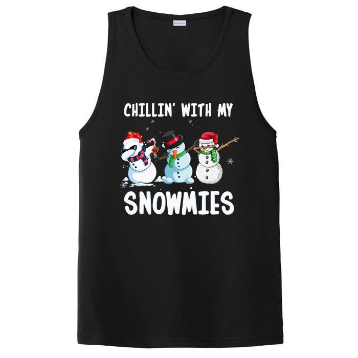 Chillin With My Snowmies Family Pajamas Snowman Christmas PosiCharge Competitor Tank