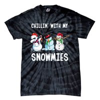 Chillin With My Snowmies Family Pajamas Snowman Christmas Tie-Dye T-Shirt