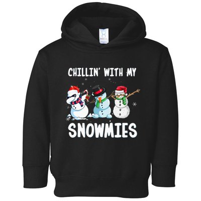 Chillin With My Snowmies Family Pajamas Snowman Christmas Toddler Hoodie