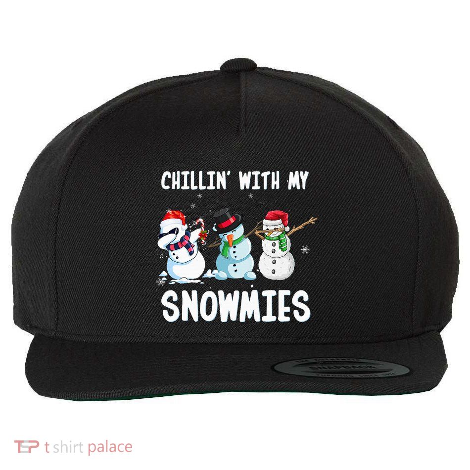 Chillin With My Snowmies Family Pajamas Snowman Christmas Wool Snapback Cap