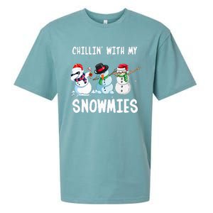 Chillin With My Snowmies Family Pajamas Snowman Christmas Sueded Cloud Jersey T-Shirt