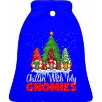 Chillin With My Gnomies Matching Family Christmas Gnome Cute Gift Ceramic Bell Ornament