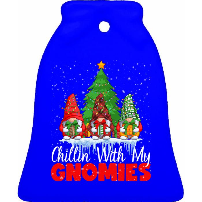 Chillin With My Gnomies Matching Family Christmas Gnome Cute Gift Ceramic Bell Ornament