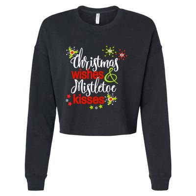 Christmas Wishes Mistletoe Kisses Cropped Pullover Crew