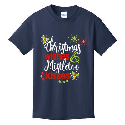 Christmas Wishes Mistletoe Kisses Kids T-Shirt