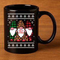 Chillin With My Gnomies Gnomes In Pajamas Ugly Christmas 11oz C Handle Ceramic Mug
