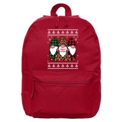 Chillin With My Gnomies Gnomes In Pajamas Ugly Christmas 16 in Basic Backpack