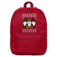 Chillin With My Gnomies Gnomes In Pajamas Ugly Christmas 16 in Basic Backpack