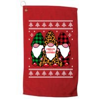 Chillin With My Gnomies Gnomes In Pajamas Ugly Christmas Golf Towel