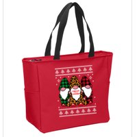 Chillin With My Gnomies Gnomes In Pajamas Ugly Christmas Zip Tote Bag