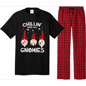 Chillin With My Gnomies Funny Gnome Christmas Pamajas Family Cute Pajama Set