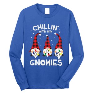 Chillin With My Gnomies Funny Gnome Christmas Pamajas Family Cute Long Sleeve Shirt