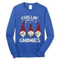 Chillin With My Gnomies Funny Gnome Christmas Pamajas Family Cute Long Sleeve Shirt