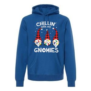 Chillin With My Gnomies Funny Gnome Christmas Pamajas Family Cute Premium Hoodie