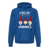 Chillin With My Gnomies Funny Gnome Christmas Pamajas Family Cute Premium Hoodie