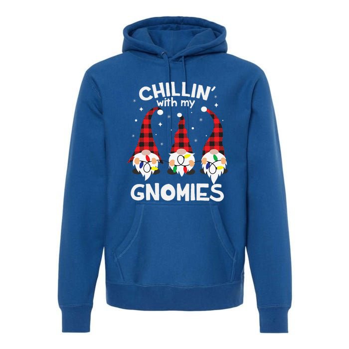 Chillin With My Gnomies Funny Gnome Christmas Pamajas Family Cute Premium Hoodie