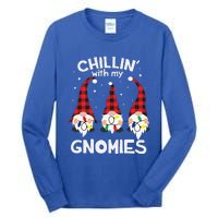 Chillin With My Gnomies Funny Gnome Christmas Pamajas Family Cute Tall Long Sleeve T-Shirt