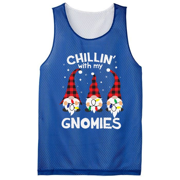 Chillin With My Gnomies Funny Gnome Christmas Pamajas Family Cute Mesh Reversible Basketball Jersey Tank