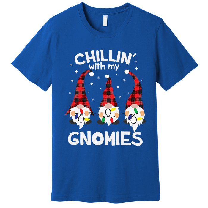 Chillin With My Gnomies Funny Gnome Christmas Pamajas Family Cute Premium T-Shirt